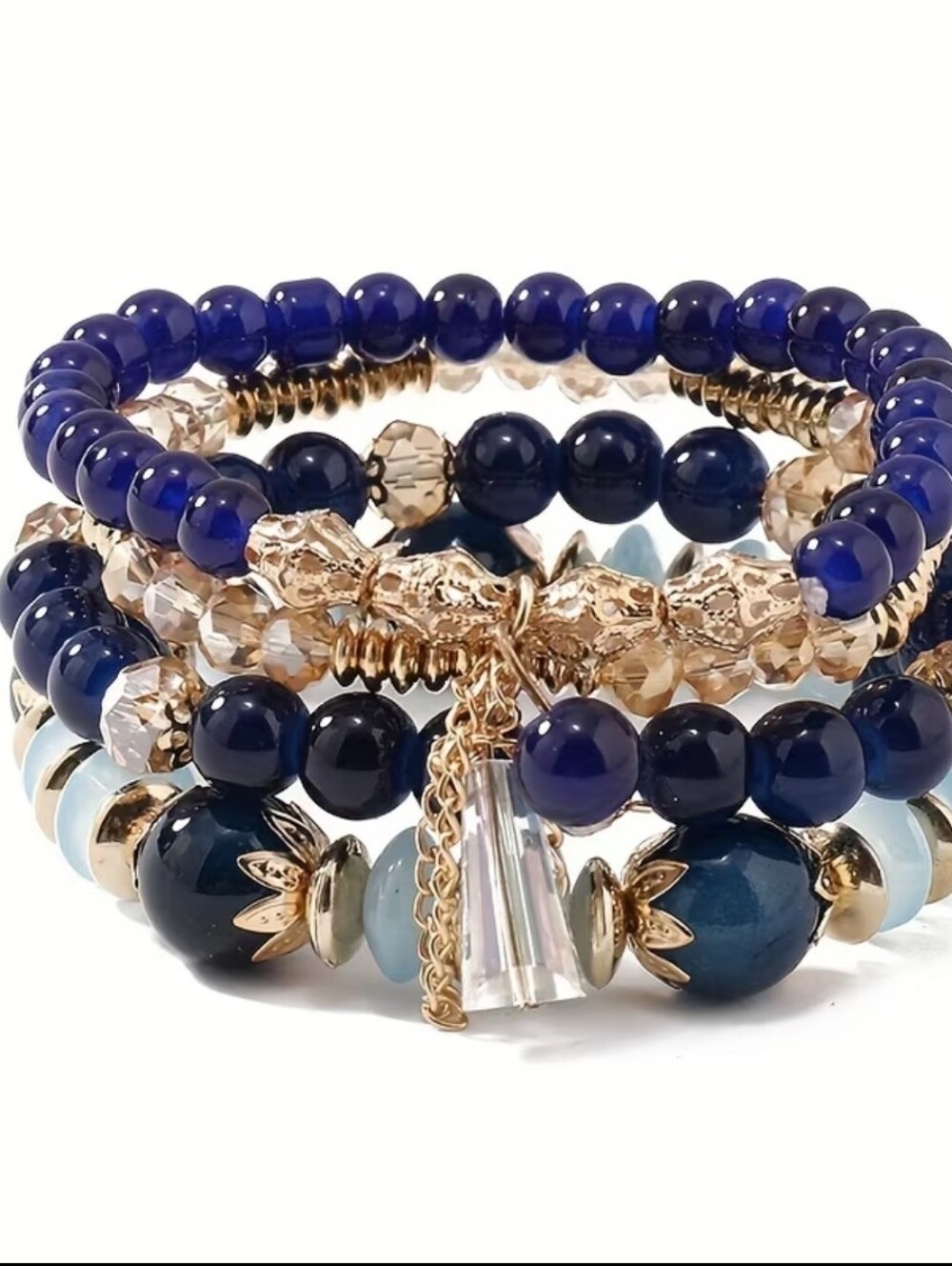 4 Piece Charm Beaded Bracelet